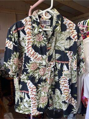 Nevada Vintage Cotton Floral Hawaiian Button-Down Shirt - L